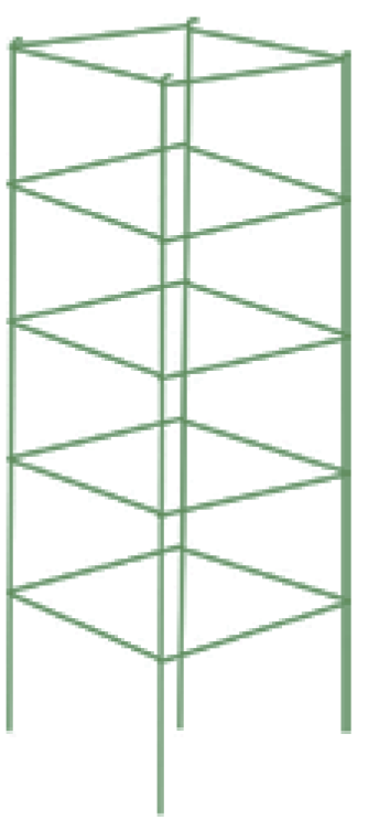 72 Inch Square Collapsible Cage Green - 1/4 Inch Galvanized Steel - Plant Cages, Plant Support & Anchors